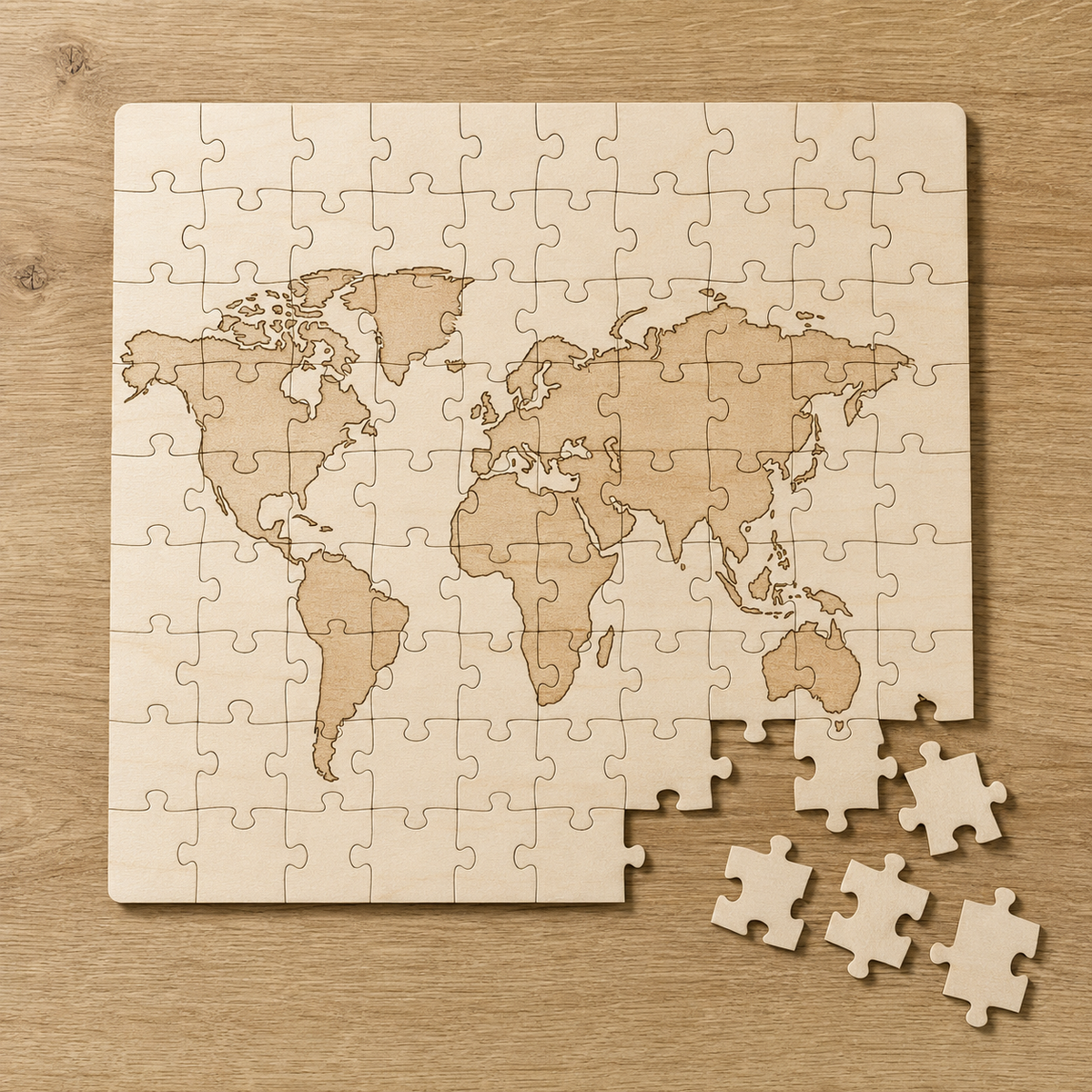Puzzle bois découpé laser