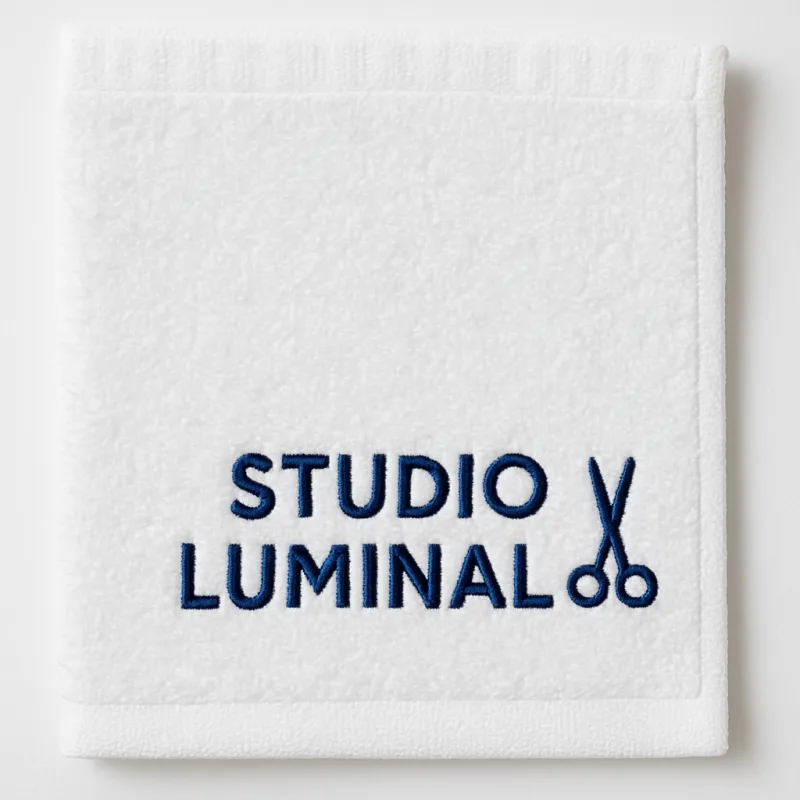 Serviette salon brodée Studio Luminal