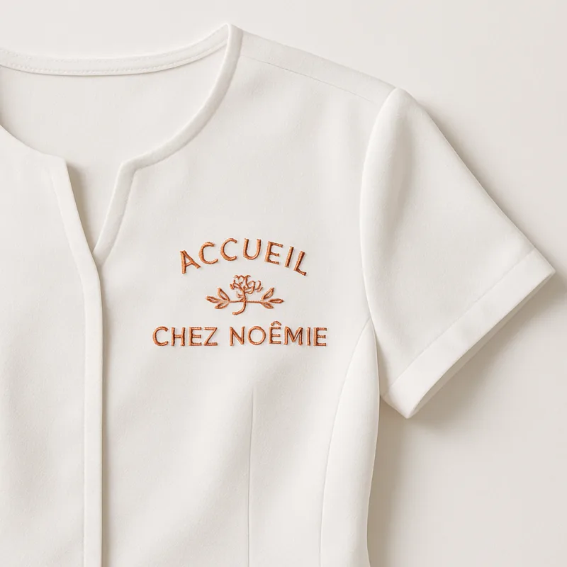 Blouse accueil brodée Chez Noémie or rose