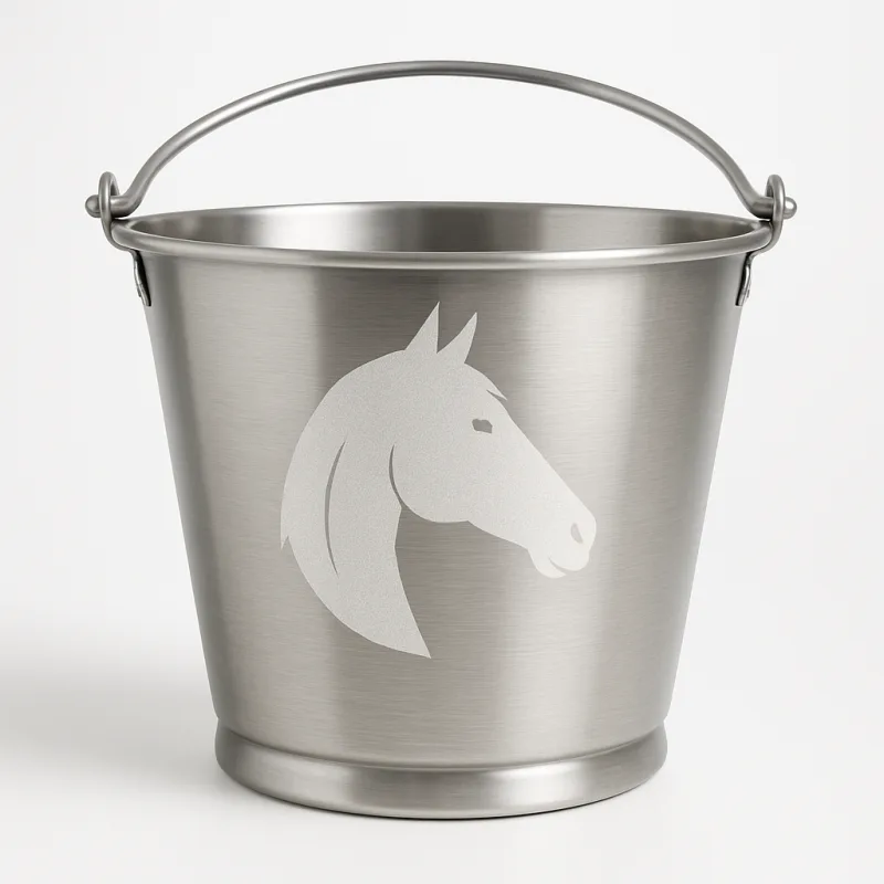 Seau inox gravé tête cheval