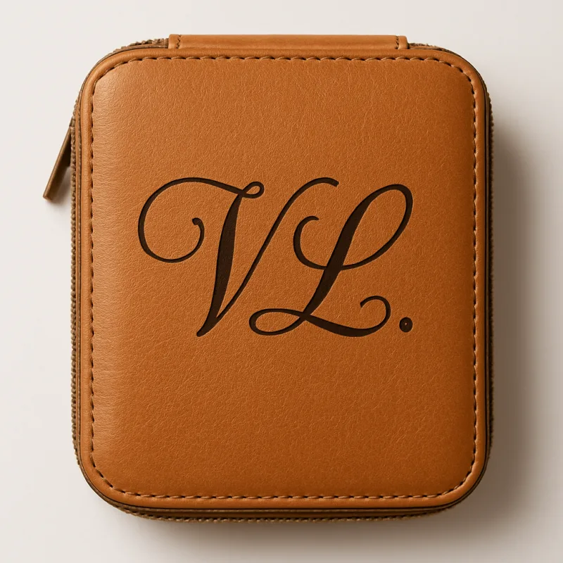 Trousse de toilette cuir gravée