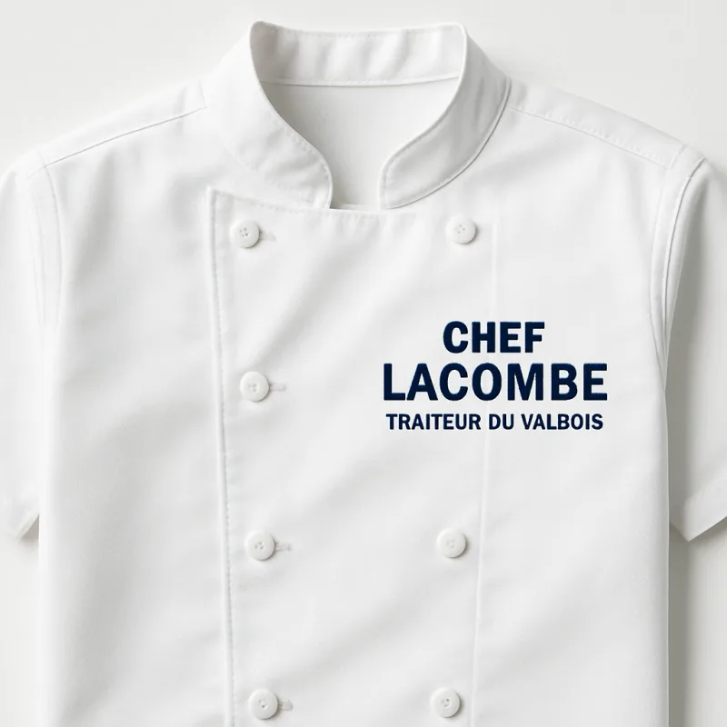 Veste chef brodée traiteur du Valbois