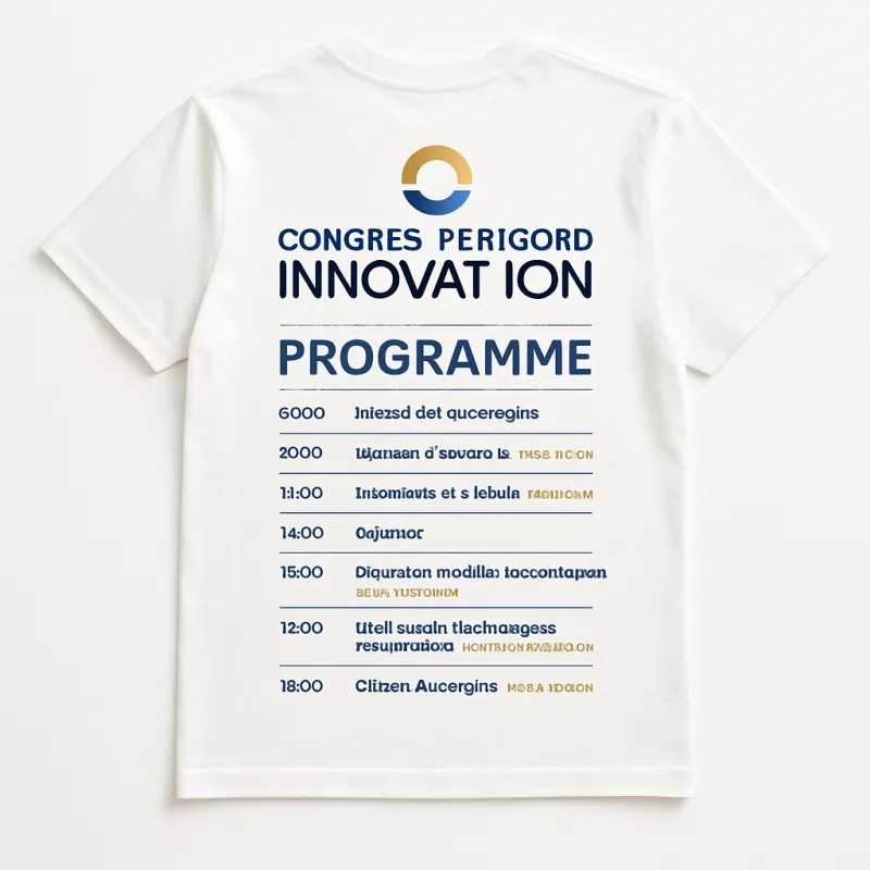 T-shirt DTF congrès programme verso