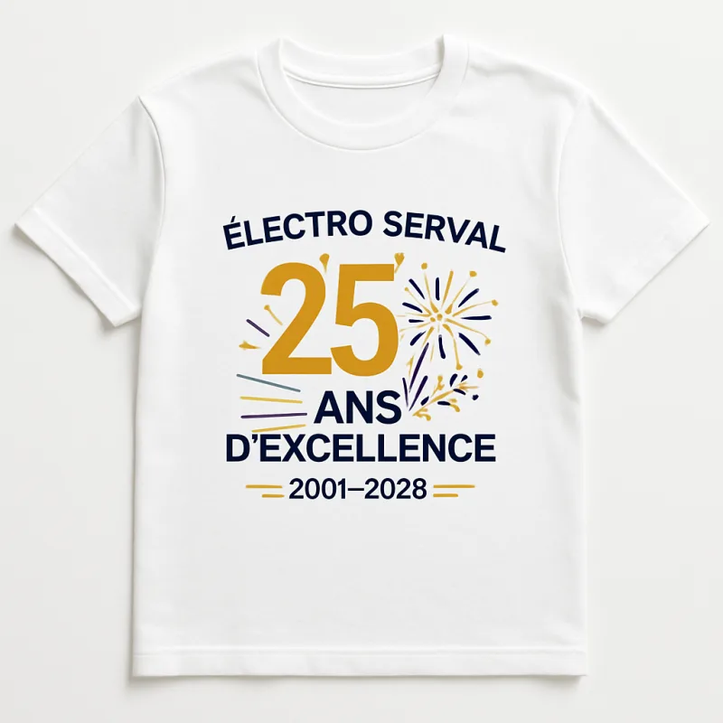 T-shirt DTF anniversaire 25 ans entreprise