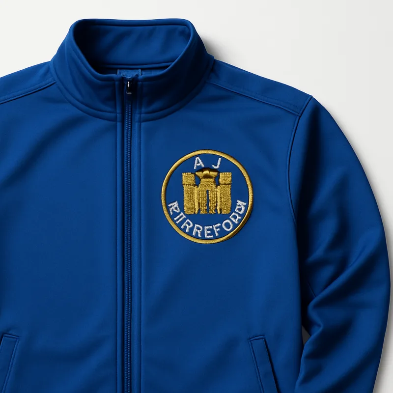 Blouson club brodé bleu