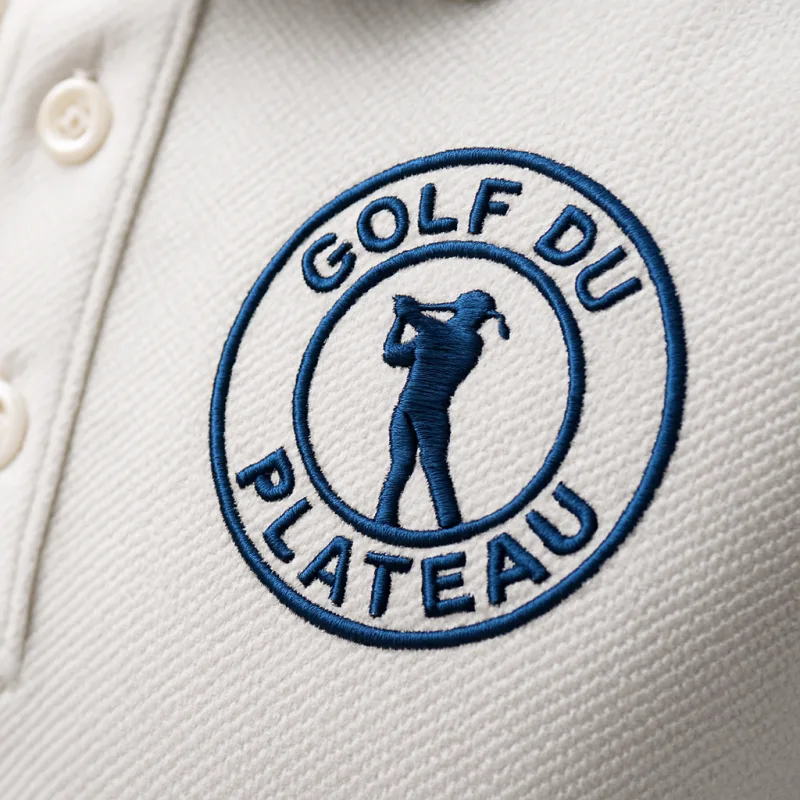 Polo golf brodé logo club plateau