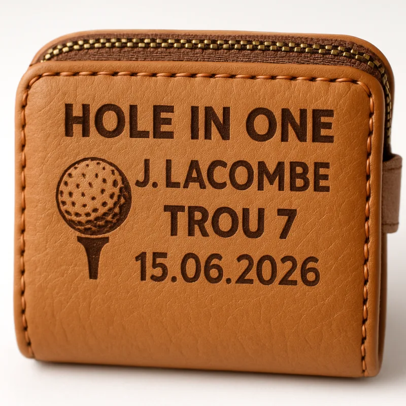 Tee golf bois gravé logo club