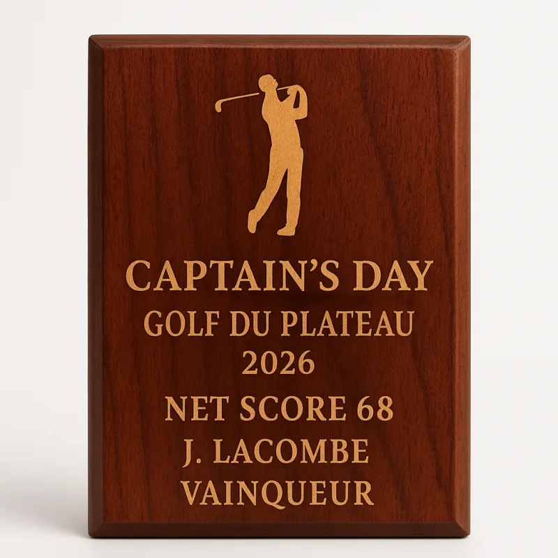 Porte-clés gravé trophée golf