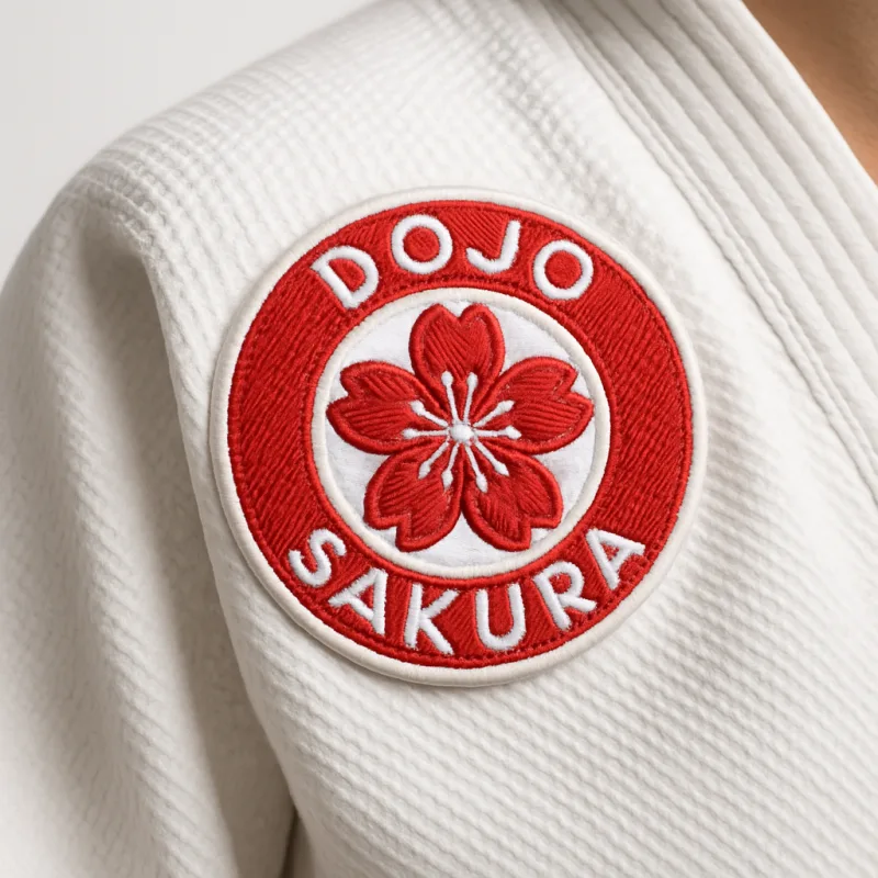 Judogi brodé badge Dojo Sakura