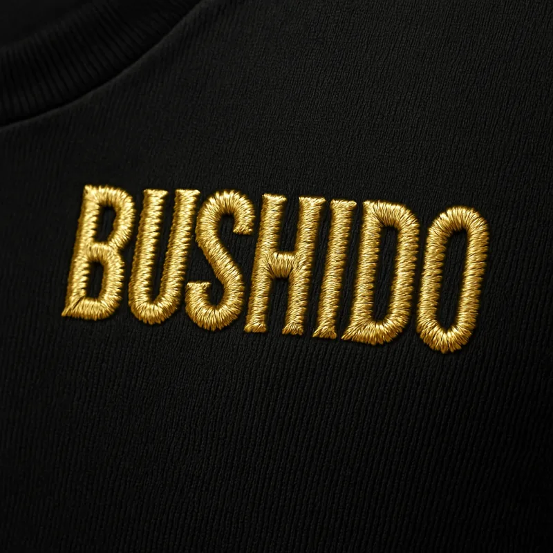 T-shirt brodé Bushido lettres or