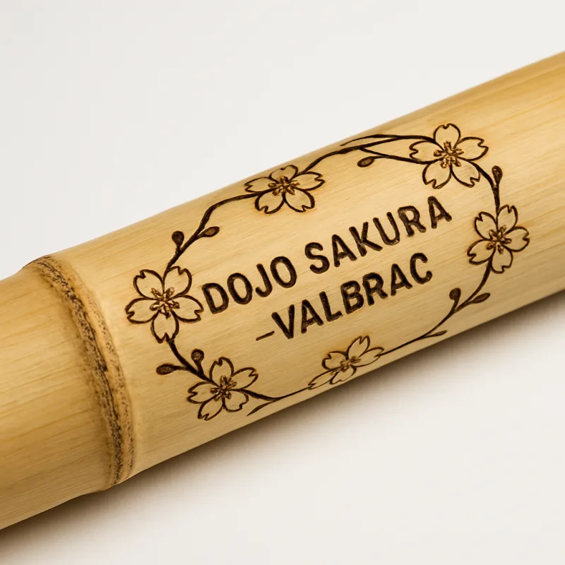 Bâton bambou gravé dojo