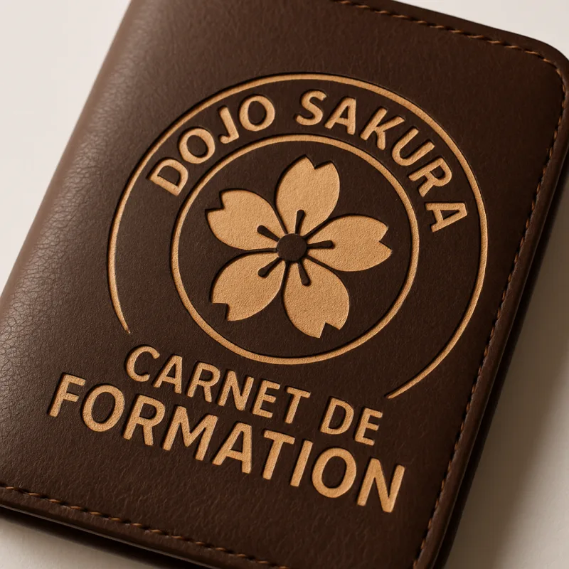 Carnet cuir gravé logo formation