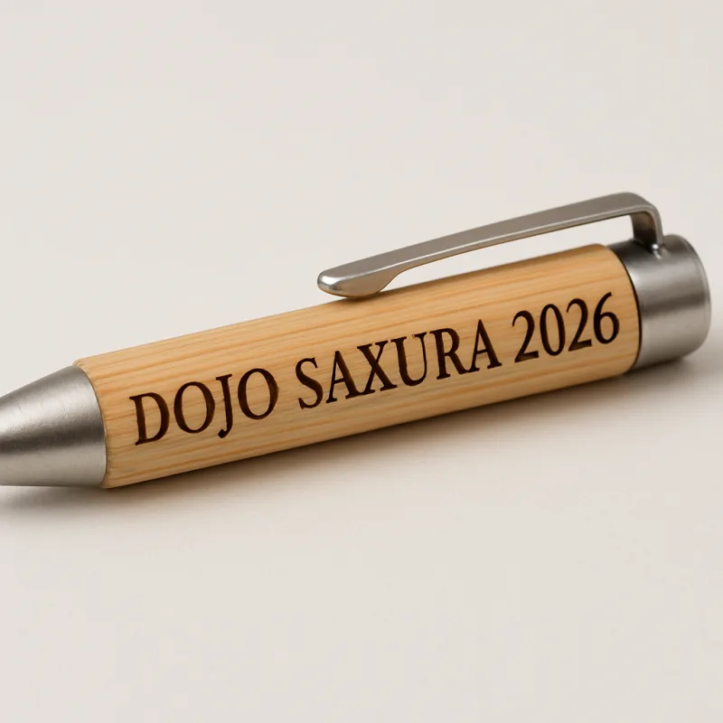 Stylo bambou gravé dojo 2026