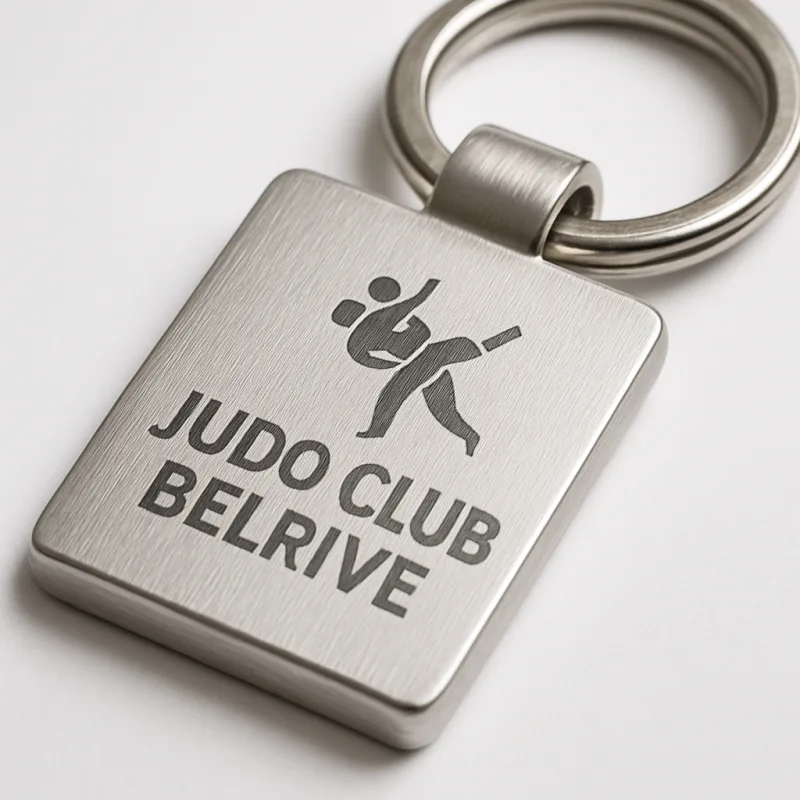 Porte-clés métal gravé club judo