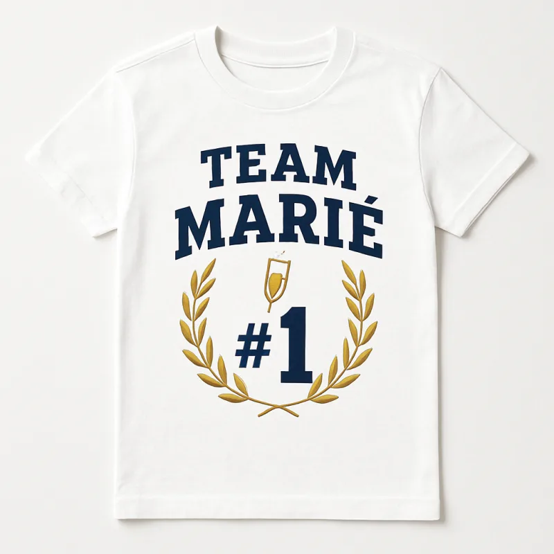 T-shirt EVG DTF team marié navy