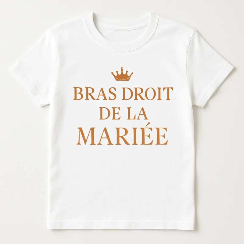 T-shirt DTF bras droit de la mariée