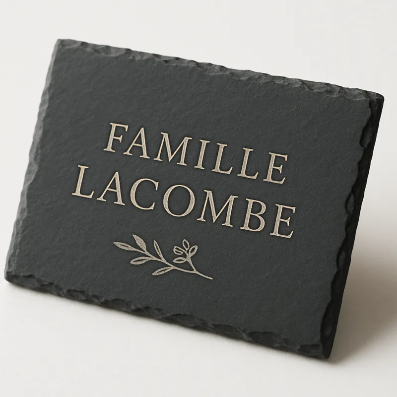 Marque-place ardoise gravé famille