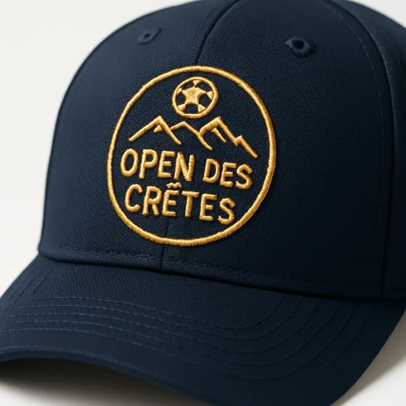 Casquette brodée badge open des crêtes
