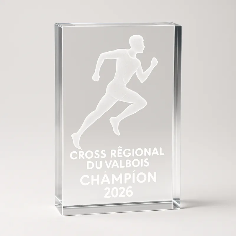 Trophée acrylique gravé runner cross