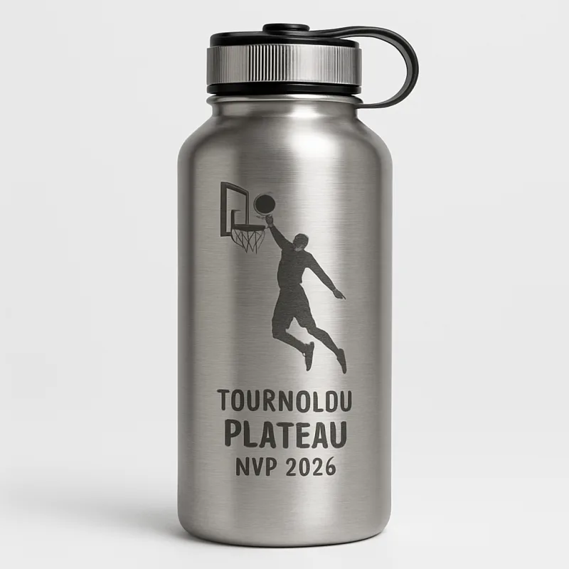 Coupe inox gravée basketball MVP