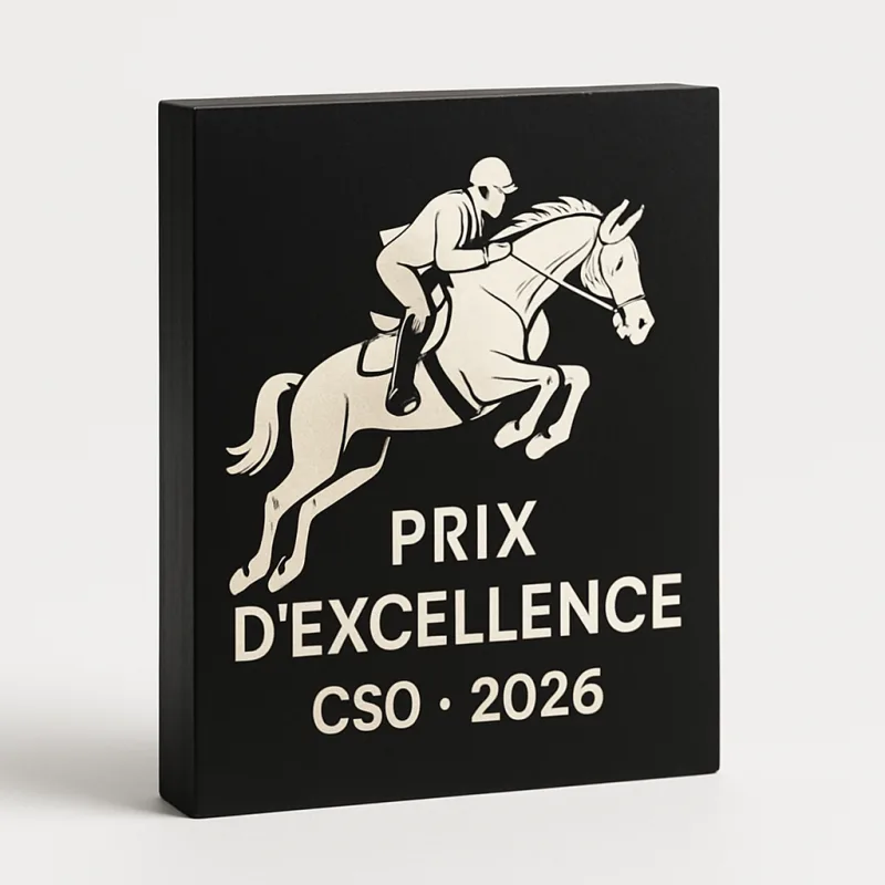 Plaque MDF noire gravée CSO excellence