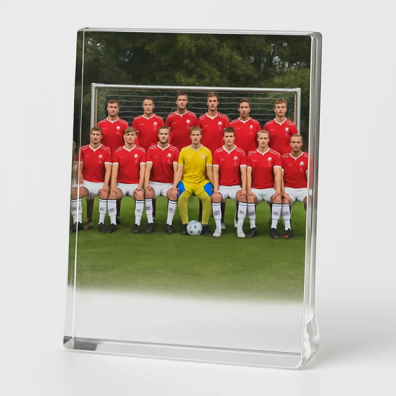 Trophée acrylique UV photo équipe