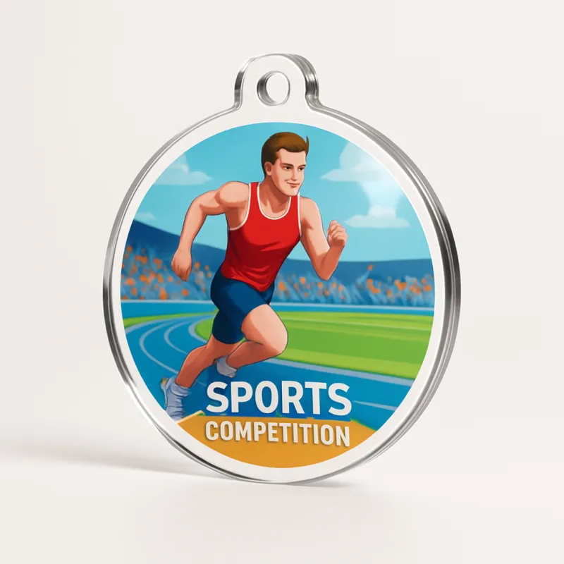 Médaille acrylique UV illustration sport
