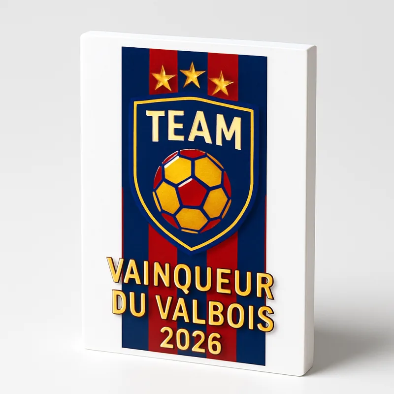 Plaque PVC UV identité vainqueur